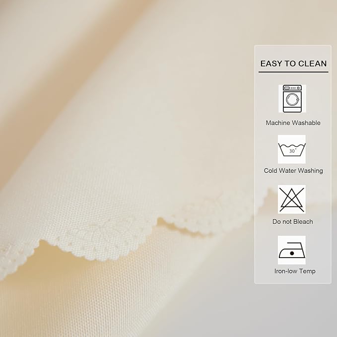 Small Square Beige Tablecloth 24 x 24 Inch Polyester Fabric Washable Table Cover Decorative Wrinkle Resistant Solid Color Table Cloth for Nightstand Party Wedding Camping