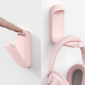 Lamicall Headphone Stand, Sticky Headset Holder - Foldable Headphone Holder Hook Mount, Adhesive Headset Hanger Clip Under Desk, Earphone Clamp for Airpods Max, HyperX, Sennheiser, Pink