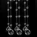 Crystal Beaded String Clear Glass Beads Garland Strands Hanging Wedding Arch Decor Curtain Chandelier Christmas Tree Ornaments Door String Beaded Drapes Decoration Accessories(3.3 Feet 5pcs)