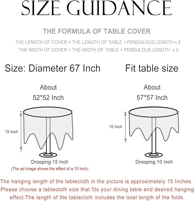 patdrea Designer Idyllic Linen Round Tablecloth,French Table Cloth with Floral Pattern,Provencal Decoration Tablecloths for Kitchen Dining,Christmas,Thanksgiving,Diameter 67"-Littledaisy