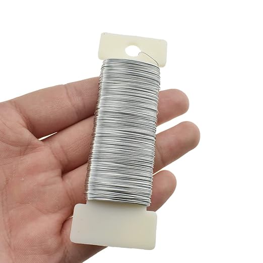 HAHIYO 26Gauge Silver Wire - 1 Roll, 38 Yards (115 Feet) Flexible Floral Wire for Crafts, Christmas Wreaths, Tree & Flower Arrangement, Wedding DIY