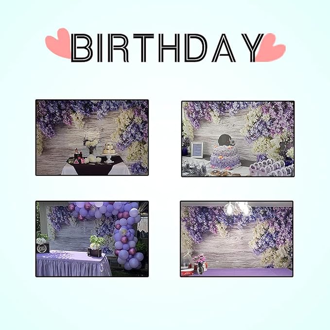 10x7ft Newborn Baby Wooden Plank Photography Backdrops Purple Lilac Flowers Bloom Bouquet Wooden Wall Girls Adults Portrait Photo Background Parties Events Decor Wallpaper Photo Studio Props