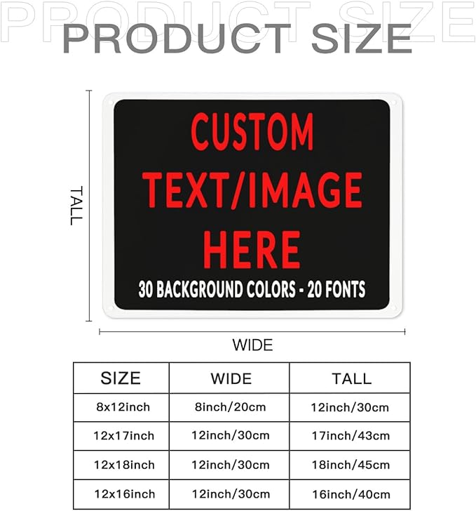 Custom Sign Personalized Custom Metal Sign, Customize For Office, Business, Workplace, Office, Home, Delivery Signs 12x17
