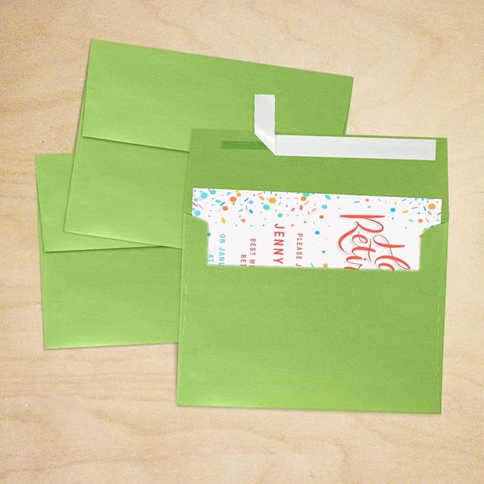 LUXPaper A7 Invitation Envelopes | Peel & Press | 5 1/4" x 7 1/4" | Fairway Metallic | 80lb. Text | 50 Qty