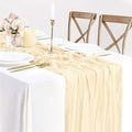 10ft Cream Beige Cheese Cloth Table Runner, 35x120 Inches Ivory Gauze Table Runner Rustic Cream Cheesecloth Table Runner Bulk for Wedding Bridal Shower Decoration, Boho Table Decor