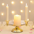 Unity Candle Holder for Wedding Ceremony Set - Romadedi 3 Arm Metal Gold Candle Stand for Pillar Taper Candlestick Unity Candles Centerpiece Decor Bride Reception Anniversary Decoration Gift