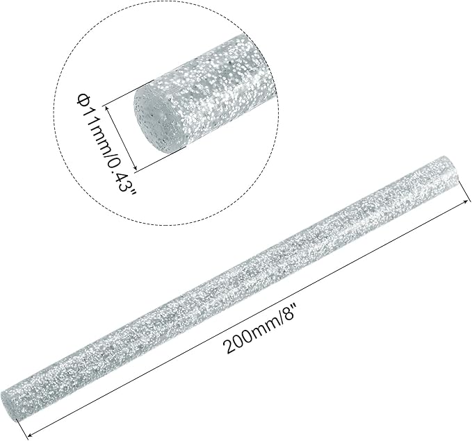 uxcell 20pcs Hot Glue Sticks for Glue Gun 11mm/0.43-inch x 8-inch Mini Hot Melt Adhesive Glue Stick Glitter Silver