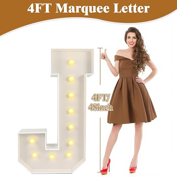 Marquee Light Up Letters: 4FT Large Decorative Signs for Party Decorations Baby Shower Birthday Wedding Engagement Anniversary, 4 Feet Tall Pre-Cut DIY Foamboard Letter Z - Easy to Assemble