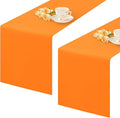 2 Pack Orange Table Runner 12 x 72 Inch Solid Color Farmhouse Runners Coffee Table Dresser for Daily Party Home Decoration