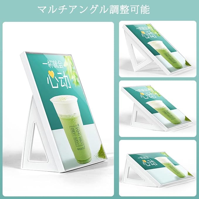 ABS Plastic Sign Holder，Menu Displays L Shape Sign Stand Vertical/Horizontal Use (Black A4 210×297mm/8.27×11.69inches)