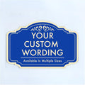 Custom Decorative Outdoor Metal Sign - Personalized Aluminum Driveway Sign, Waterproof, Made in USA - Design 2 Blue Steel 12x8 In