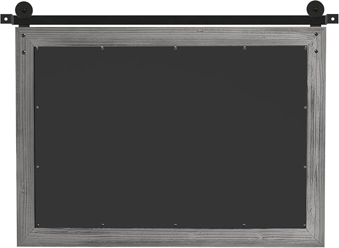 COGOOD Farmhouse Bathroom Mirror - 41" x 30" Rustic Barn Door Mirror for Living Room, Entryway, Bedroom, Vanity Wall Decor (Grey)