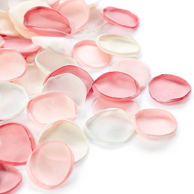 Floroom 500pcs Rose Petals Blush Pink Faux Silk Flower Petals for Wedding Flower Girl Basket Aisle Scatter Cake Dinner Table Centerpieces Party Confetti Bridal Shower Romantic Night Decoration