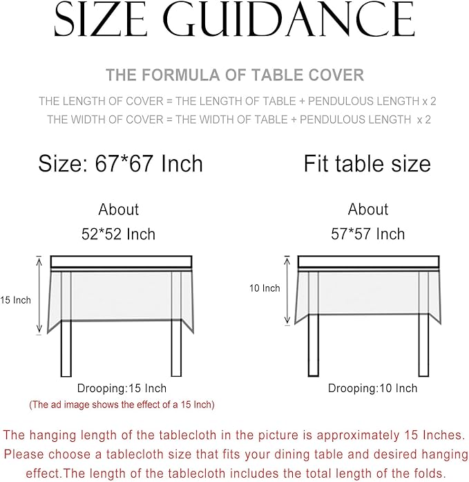 patdrea Designer Green Square Table Cloth,Vintage Floral Linen Durable Breathable French Tablecloth,Dacorative Table Cover for Kitchen Dining,Christmas,Thanksgiving,Tea Party,67"x67"-Noah