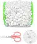 DomeStar 200FT White Pearls String, Artificial Pearl Strand Beaded Wire, for Home Decor, Garland Flowers, Party Supplies, DIY Crafts