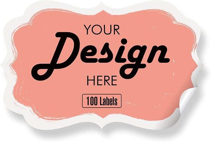 Custom Stickers Personalized Labels - Customized Stickers with Any Design Image Logo Text,Custom Thank You Label Stickers,Custom Stickers for Business Logo,100 Labels (Fancy Frame,6"x3")