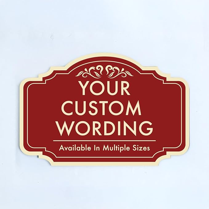 Custom Decorative Outdoor Metal Sign - Personalized Aluminum Driveway Waterproof Sign Made in USA - Design 2 Red Brick 24x18 In
