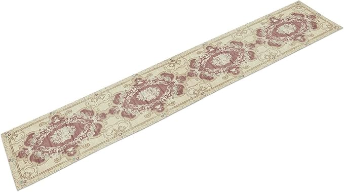 Boho Bohemia Table Runner, Vintage Blue Gold Retro Flower Rustic Country Floral Printed Pattern for Home Kitchen Table Decor Dining Coffee Room Garden Party Wedding Decor 13x72in