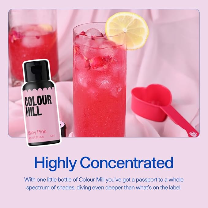 Colour Mill Tropical Pack Aqua Blend Water-Based Food Coloring, 20 Milliliters Each of 6 Colors - Cobalt, Coral, Fuchsia, Kiwi, Mango and Melon
