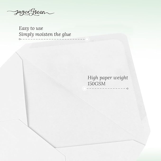 50 Pack 4x6 Envelopes Letter Size, White A4 Envelopes Self Seal for Wedding Invitation, Envelope 4.3x6.3 for Greeting Cards, Photos, Baby Shower, Graduation, Thank You Cards, Announcements