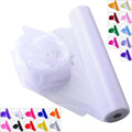 Crystal Organza Fabric Tulle - 16" by 50 Yards Sheer Fabric for Wedding Party Decoration Bridal Shower Tutu Roll Netting Spool Ribbon Wrapping (White)