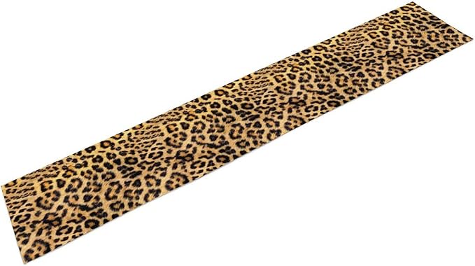 Leopard Print Dinning Table Runner, Cotton Linen Rustic Cottage Country Farm Safari Wildlife Fur Print Table Runners for Table Dresser Runner Dinning Kitchen Party Holidays Home, 13x36 Inch