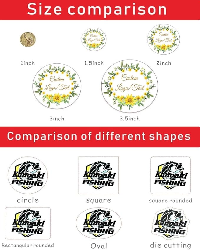 Custom Stickers for Weddings, Birthdays & Businesses - Personalized Labels with Your Logo - Waterproof, Fade and Heat Resistant - Pack of 100-1000 (Custom Image, 2.5 Inch)