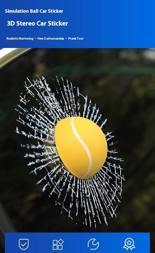Car 3D elf Ball car Sticker, car Window Funny Creative Decorative Sticker(18cmx18cmx3cm) (Basketball)