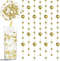50pcs Pearls String Beads of Pearls, 10+5mm Bright Gold Artificial Pearl String for Floating Candles Centerpieces, Vase Filler, Wedding Centerpiece Christmas Party Decor