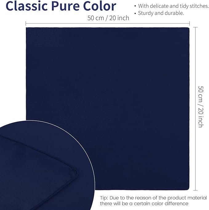 Aneco 16 Pack Square Satin Napkin Bright Silk Table Napkin Soft Smooth Fabric Table Napkin for Wedding Banquet Party Decoration, Navy Blue, 20 x 20 Inch