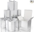 COTOPHER Small Gift Boxes 25 Pack 6x6x6 inches Silver Gift Boxes with Lids for Gifts, Crafting, Wedding Party Favor, Cupcake Boxes, Candy, Bridesmaids Proposal Box with Ribbons and Stickers