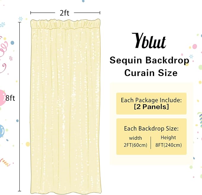 Turquoise Sequin Backdrop Curtain 2 Pieces 2FTx8FT Glitter Photography Backdrop for Party Wedding Birthday Christmas Decorations