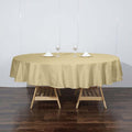 Efavormart Round Tablecloth, 90 Inch Stain & Wrinkle Resistant Washable Table Cloth, Decorative Polyester Fabric Table Cover for Banquet, Wedding, Dining- Champagne