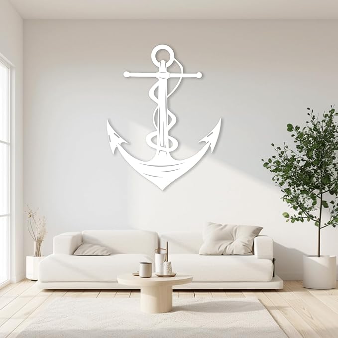XXQ Anchor Metal Wall Decor, Anchor Metal Wall Art for Bedroom Living Room Dorm Antique Anchor Wall Decor Antique Metal Anchor Farmhouse Decor (Black, 32" x 48" / 81 x 121cm)