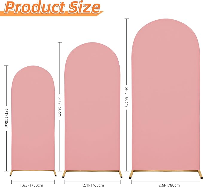 Wedding Arch Cover 4FT 5FT 6FT Arch Backdrop Cover Spandex Fitted Arch Cover for Round Top Chiara Backdrop Stand Covers for Wedding Birthday Party Baby Shower Banquet Ceremony Decoration