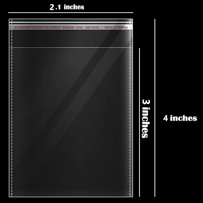 2x3 Inches 200PCS Self Sealing Cellophane Bags Self Adhesive Clear Resealable Cellophane Bags 2"x3"