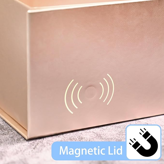 LIFELUM Gift Box for Presents 13.85'' x 8.35'' x 4.45'' Rose Gold Luxury Gift Box with Magnetic Lid Gift Boxes Contains Card, Ribbon, Shredded Paper Filler Gifts for Women (1Pcs)