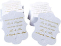Kingsnow 100 Pack Wedding Ribbon Wand Favor Tags, Ribbon Wands Send Off Tag Exit Wand Tags for Wedding Wands