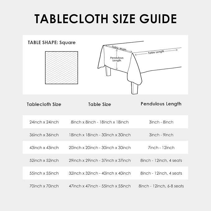 Small Square Navy Tablecloth 36 x 36 Inch Polyester Fabric Washable Table Cover Decorative Wrinkle Resistant Solid Color Table Cloth for Kitchen Dinning Party Wedding Camping