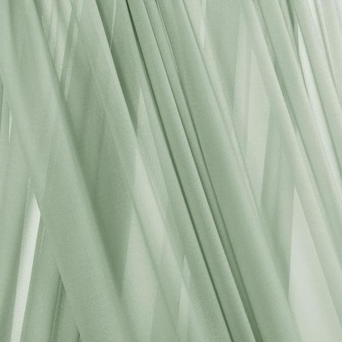 Sage Green Elegant Arch Draping Fabric 2 Panels Outdoor 29" × 20Ft Sheer Chiffon Curtain Drapes for Fall Wedding Ceremony Birthday Party Garden Brunch 2 Panels