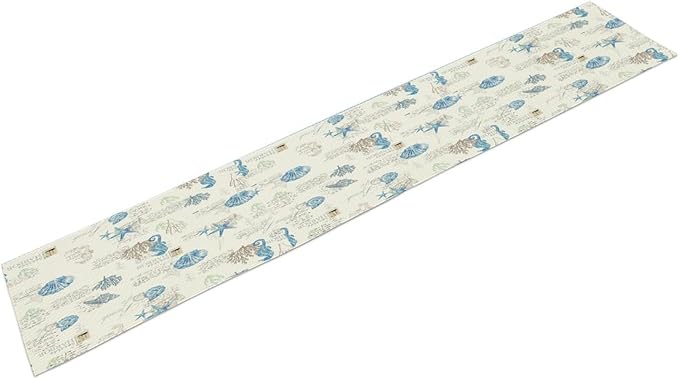 Starfish Table Runner,Vintage Nautical Seashell Tropical Beach Theme Coastal Ocean Sea Burlap for Hotel Indoors Outdoor Dining Room Kitchen Tablecloth, 13x70in