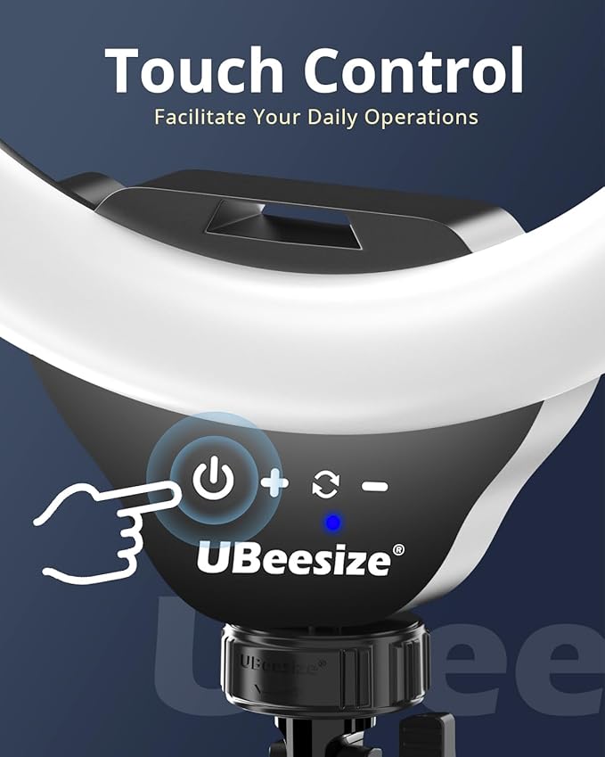 UBeesize 12'' Selfie Ring Light with 62’’ Tripod Stand for Video Recording, Live Streaming(YouTube, Instagram, TIK Tok), Compatible with Phones, Cameras and Webcams
