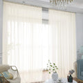 Window Beige Sheer Curtains 120 Inches Long 2 Panels Sheer Curtain Basic Rod Pocket Panel for Bedroom Children Living Room Yard Kitchen (Beige, 52" W x 120" L | 2 pcs)
