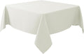Biscaynebay Textured Fabric Square Tablecloths 90x90 Inches, Ivory Water Resistant Card Table Cloth Folding Table Cover for Dining, Kitchen, Wedding and Parties etc. Machine Washable