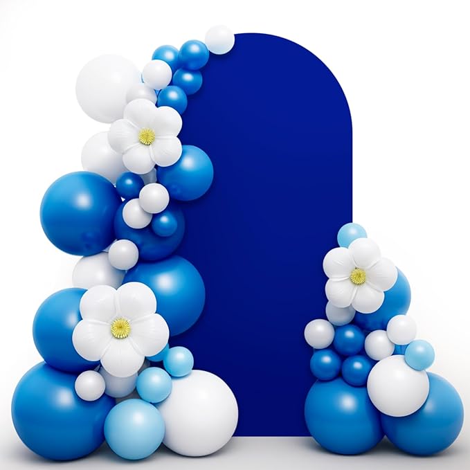 LEBENGURU Upgraded 7.2FT Wedding Arch Cover, Royal Blue Spandex Fitted Arch Backdrop Cover, Round Top Chiara Stand Covers for Birthday Party Baby Shower Banquet Balloon Décor