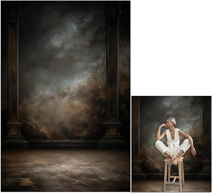 6.5x10ftDark Vintage Photography Backdrops Portrait Photo Backdrop Wedding Bridal Show Birthday Background for Studio Props