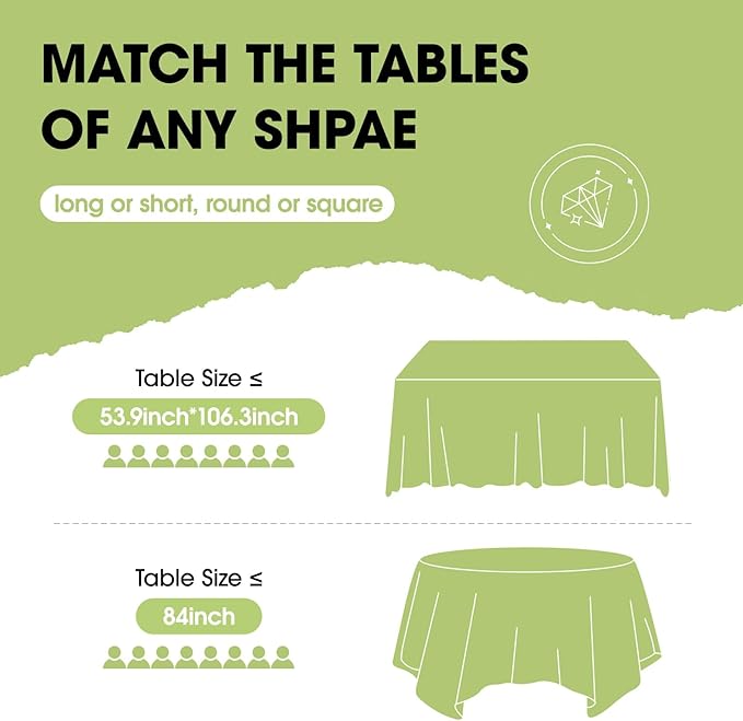 Pureegg Plastic Table Cloth Disposable 10 Pack, 84'' Round Table Cloths, Graduation, Patriotic Decorations, Thanksgiving, Veterans Day Tablecloths, Round, Plastic Cover, Leakproof & Sturdy, Royal Blue