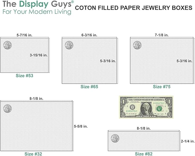 TheDisplayGuys - 25-Pack #53 Kraft Paper Cardboard Gift Boxes/Jewelry Cases w. Cotton Padding & Lid - Marble White - (5.4" x 3.9" x 1.0")