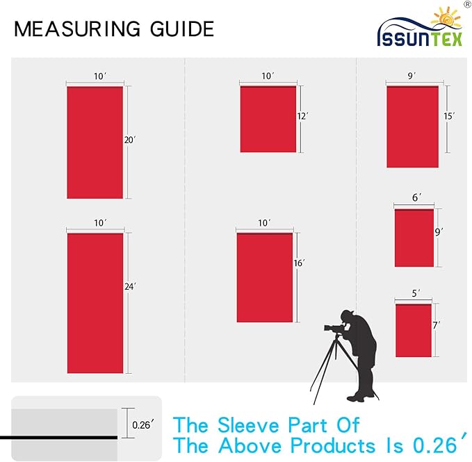 ISSUNTEX 10X16 ft Background Muslin Backdrop, Photo Studio, Collapsible High Density Screen for Video Photography and Television-Red