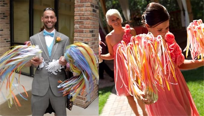 100PCS Ribbon Stick Wands Wedding Streamers with Silk Fairy Stick Wand for Wedding Party Baby Shower Send Off Party Activities Holiday Celebration Favors (Royal Blue-100PCS)